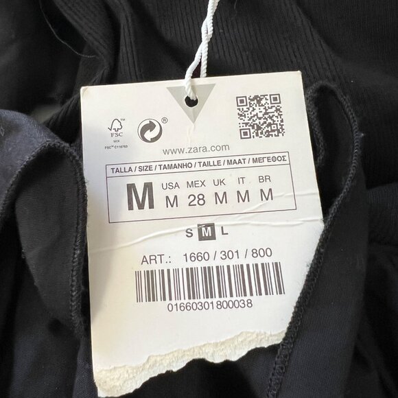 Zara Womens Black One Shoulder Asymmetrical Ruffle Mini Dress Bodycon size M - Picture 12 of 13